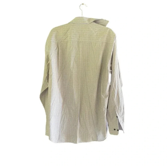 David Donahue Men's White Checked Long Sleeve Button Down Shirt Size 36/37 - Picture 4 of 6